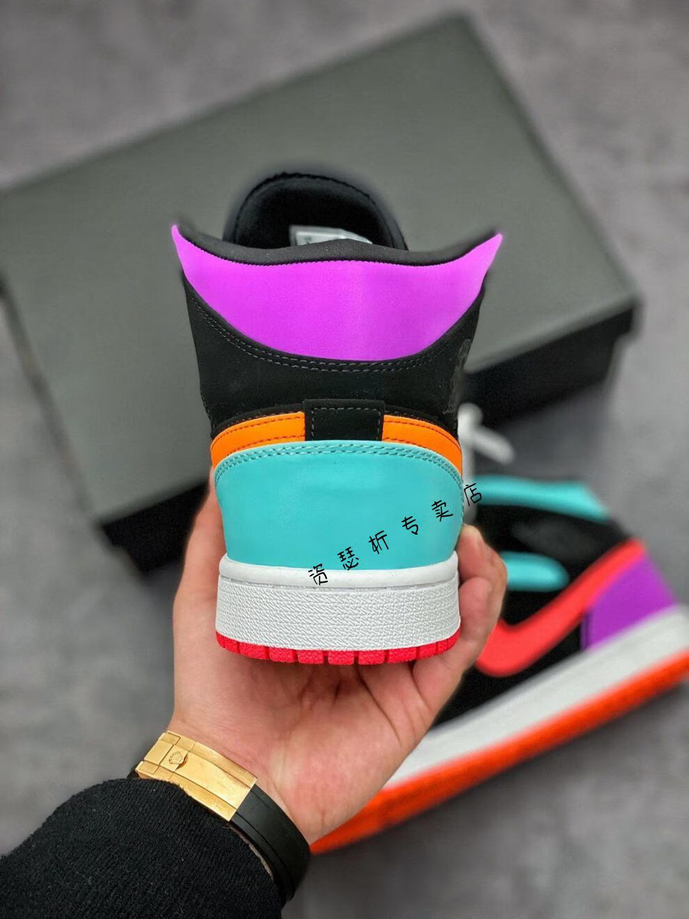 cjyp 支持国货男女款皮airmid乔1糖果鸳鸯中帮篮球鞋554725083 37 得