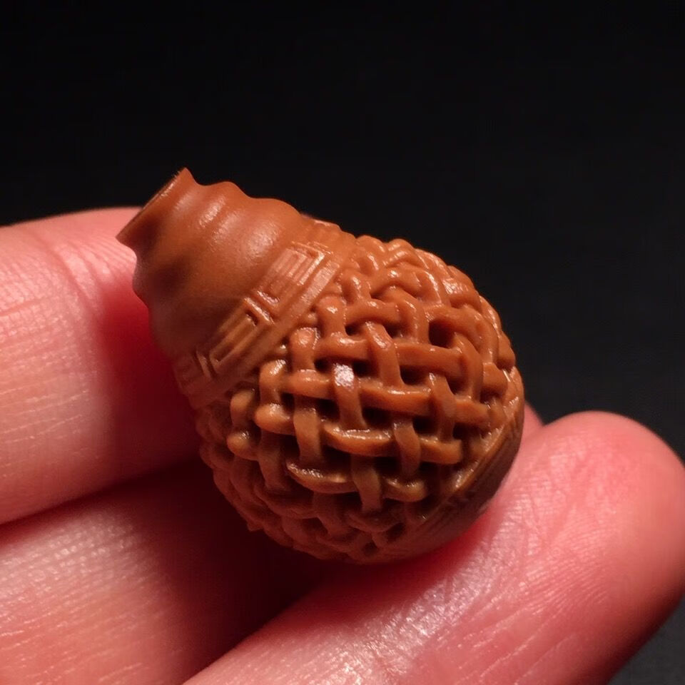 文玩橄榄核手串貔貅三通橄榄核雕手串兽面三通橄榄核单籽网纹三通依莲