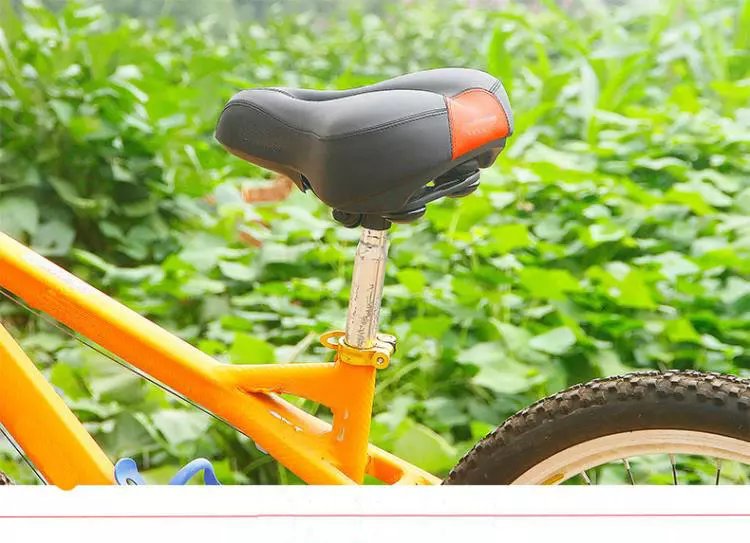 自行车坐凳硅胶山地鞍座城市车座子超软加厚 减震弹簧款蓝色(带反光条