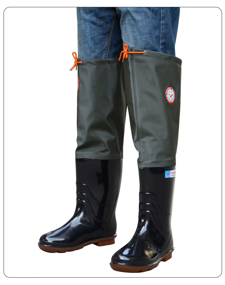 秋冬季保暖农田鞋男高筒下水鞋厚底插秧靴女过膝雨鞋大码水靴捕鱼胶鞋