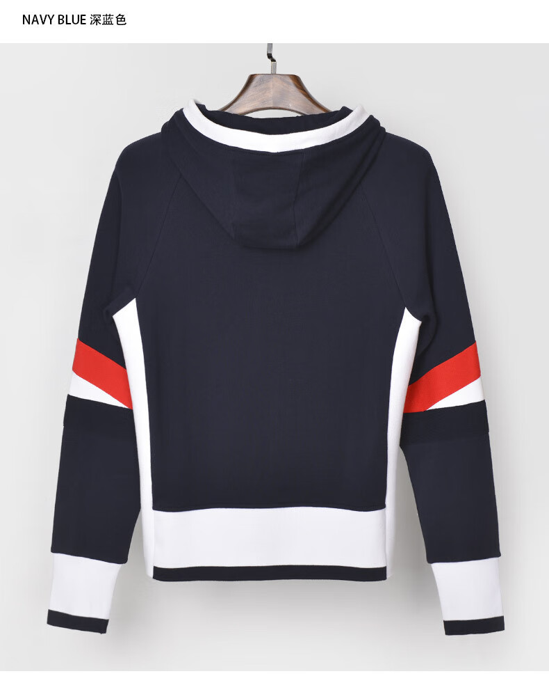 阿布利汤姆布朗tb秋季透气薄款四条杠男女情侣款运动卫衣撞色拼接连帽