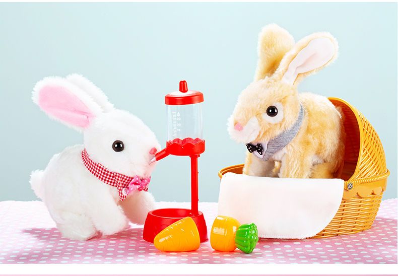 公仔小白兔电动毛绒玩具会动的走路儿童仿真宠物小兔子公主女孩礼物