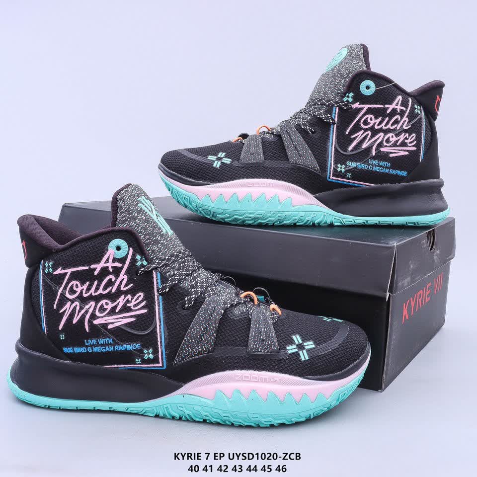 纯原kyrie7 ep 7代zoomturbo男子气垫休闲运动中帮篮球鞋 黑蓝 40