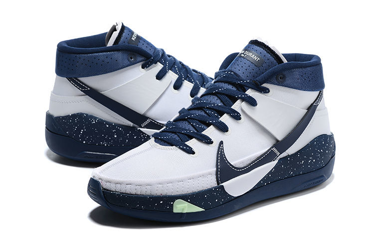 杜兰特13代篮球鞋男实战全掌双气垫运动鞋kd13黑白战靴白深蓝40