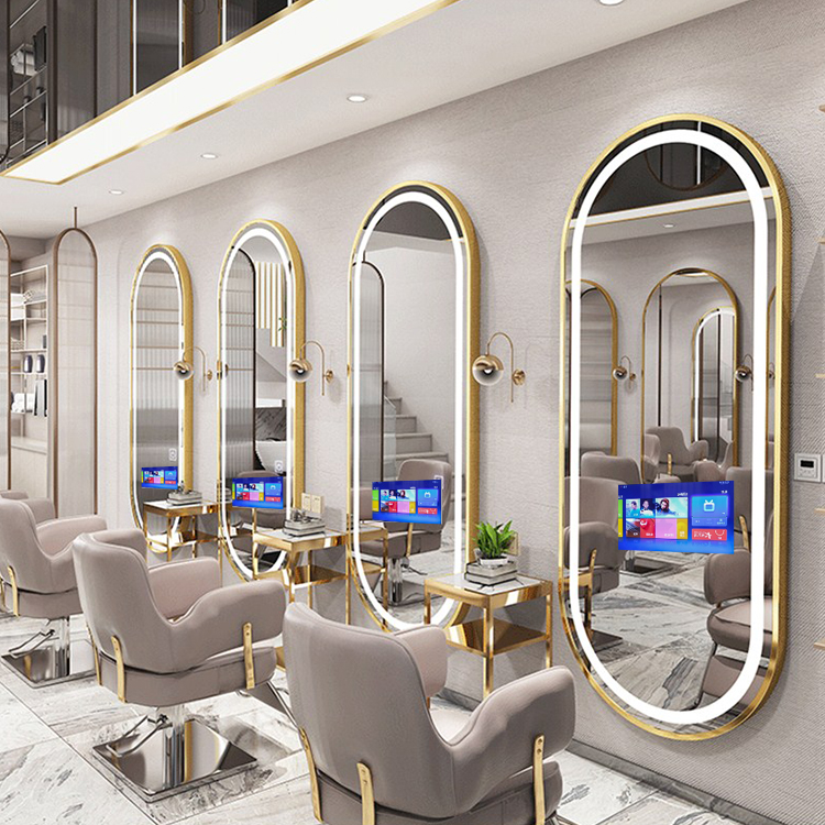 卉芸冉安卓系统智能镜理发店发廊挂墙镜台美发镜带电视多媒体镜台 兔