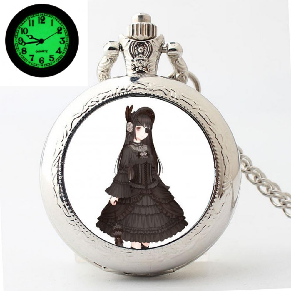 时间公主的怀表 夜光可看时间公主怀表个性翻盖复古挂脖子表定制照片