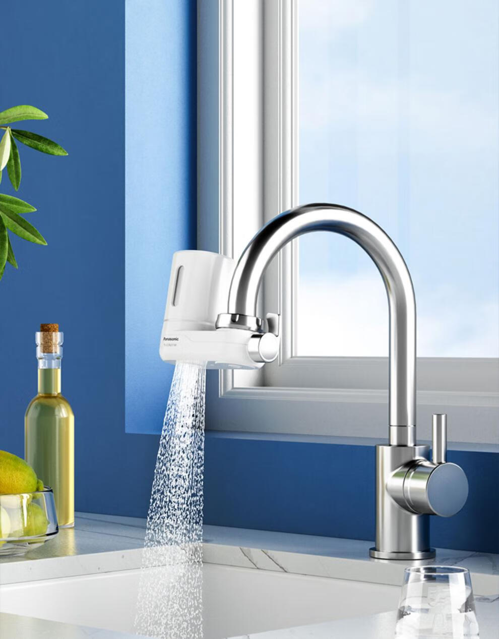 松下冷热水龙头松下净水器家用水龙头过滤器厨房自来水前置滤水器直饮