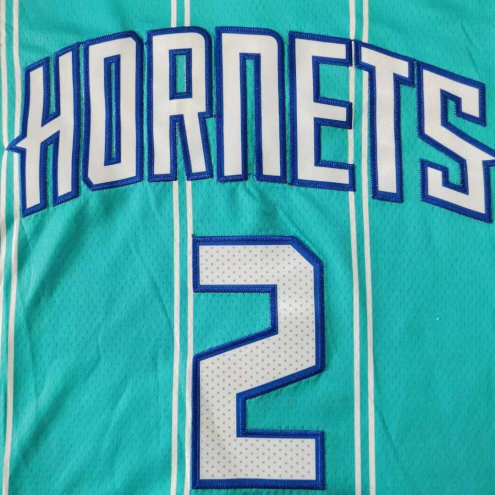 腾讯体育nba同款三球拉梅洛61鲍尔2号黄蜂球衣 nba刺绣篮球服 蓝色