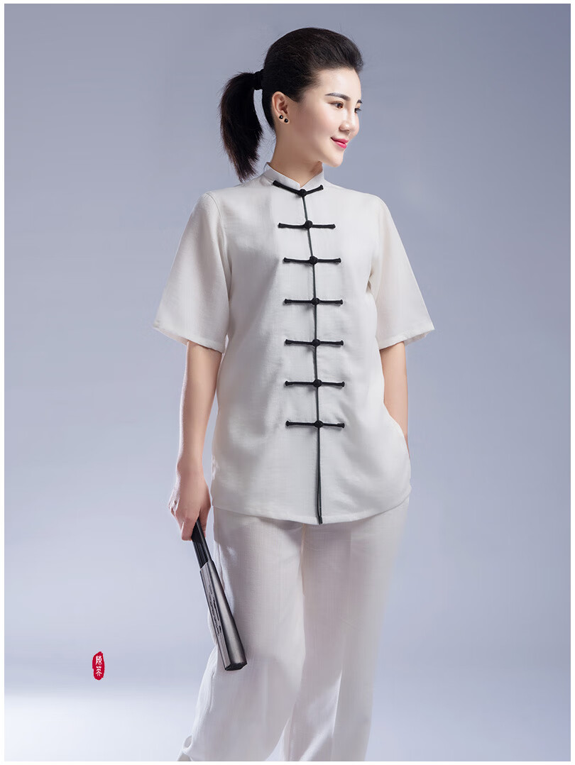 陈英太极服棉麻争风华2022年新夏季太极服男女短袖中国风类薄棉麻武术