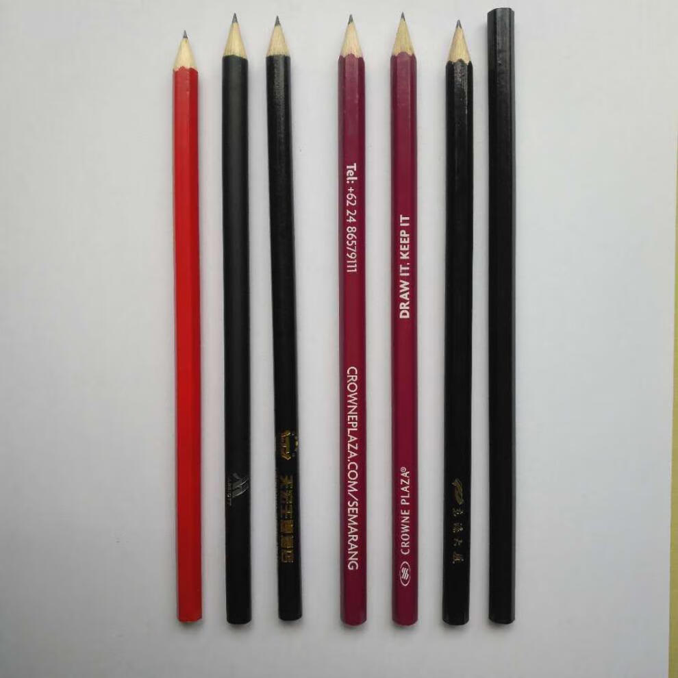 工厂定制铅笔 沾顶木制铅笔 酒店宾馆会议广告铅笔文具可印logo 黑色