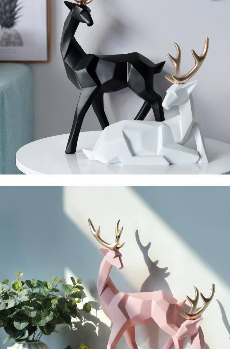 北欧招财鹿摆件家居饰品创意客厅电视柜酒柜装饰品新房乔迁赠礼品 nx