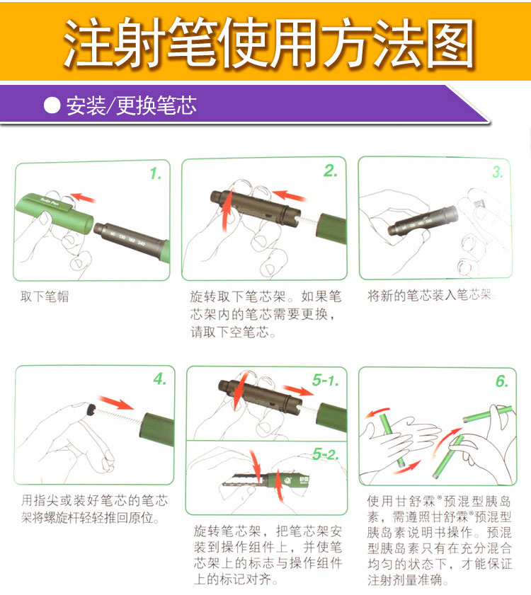 通化东宝舒霖笔300单位胰岛素注射笔甘舒霖rn30r50r