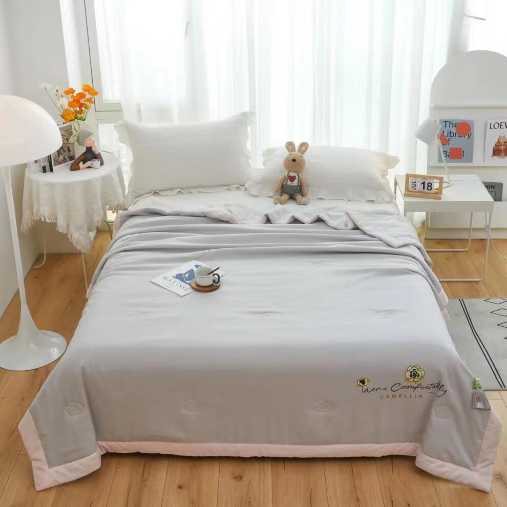 【抖音同款】君罗兰家纺店的小店山茶花大豆夏被单人双人夏季薄被春秋