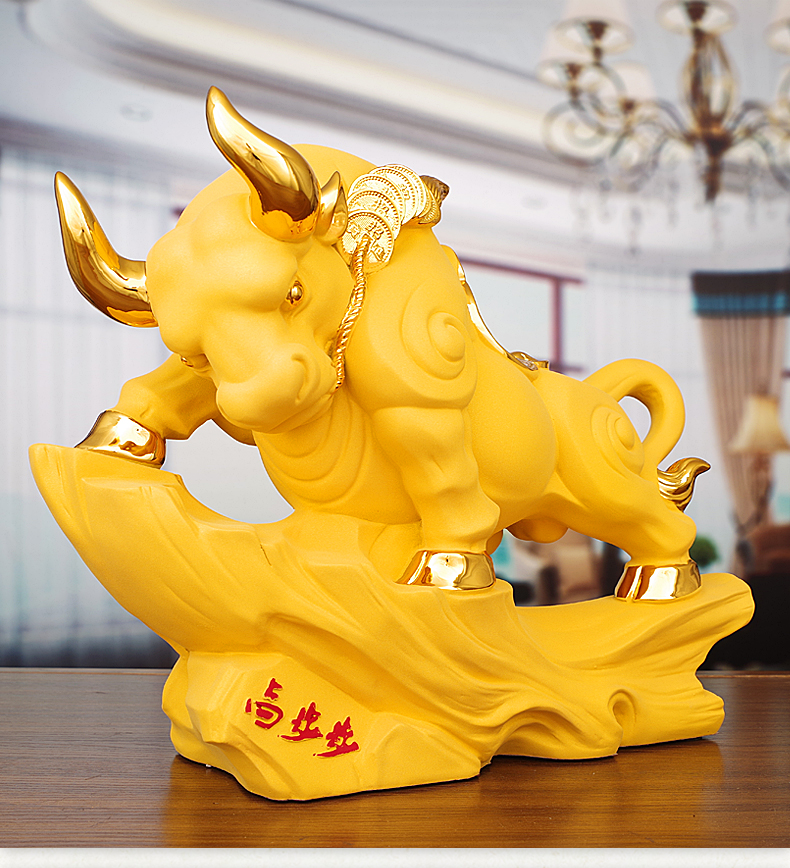 生肖牛摆件大号步步高办公室桌摆设装饰工艺品店铺公司开业礼品小号