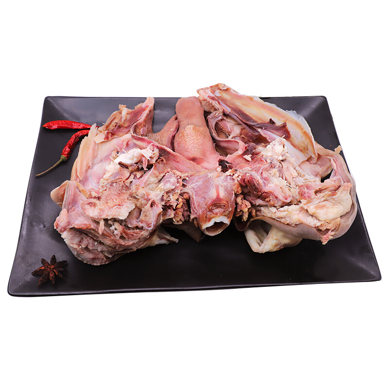 新鲜羊头肉3斤熟食冷冻整只羊脸肉8成熟去骨非全熟 1500g【图片 价格