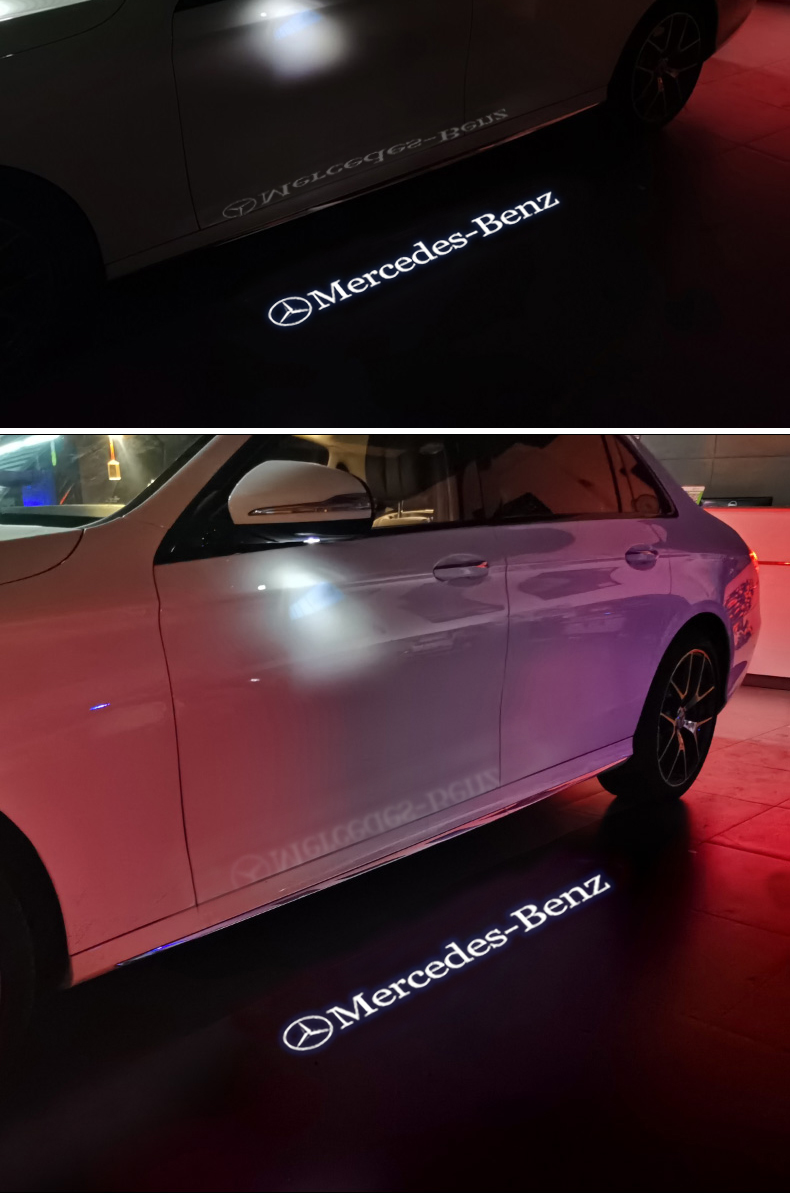 2022新款奔驰后视镜迎宾灯/新e级e200/e260/e300/e320/e350l地毯灯amg