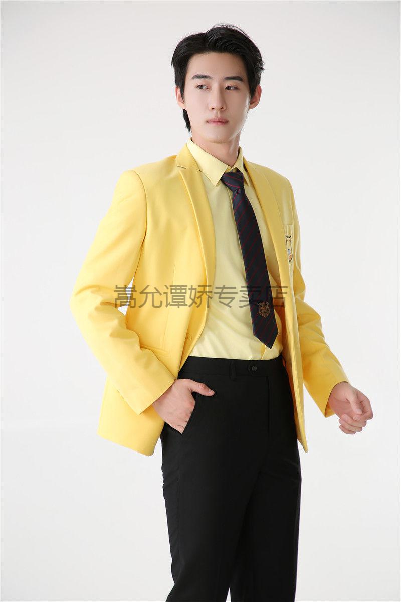 工装西服男套装新款玛雅房屋中介工作服男女西装外套浅黄色房地产销售