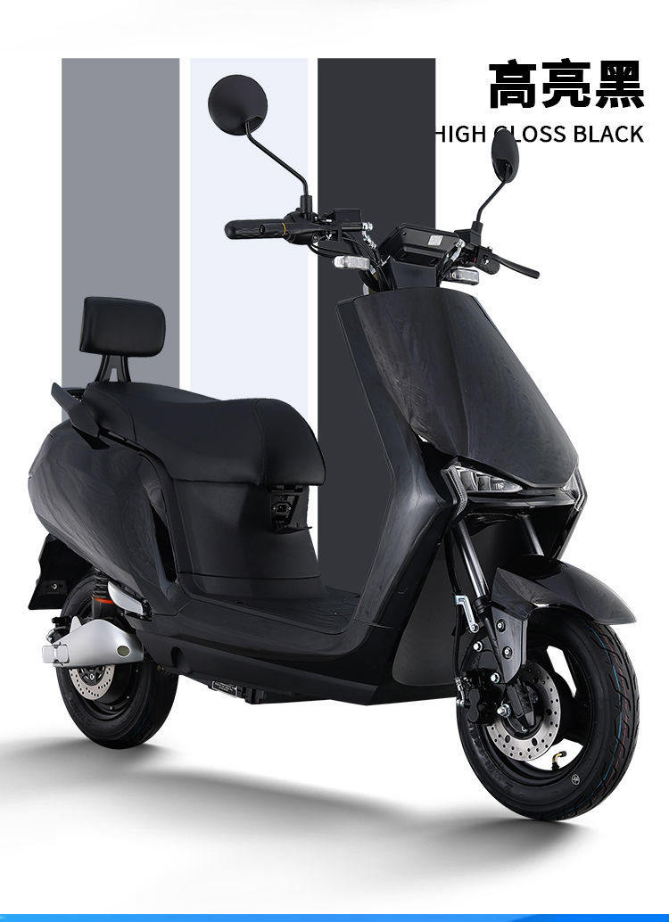 2022新款n9电动车男女代步两轮电瓶车高速电摩外卖踏板车 蓝色-高配双