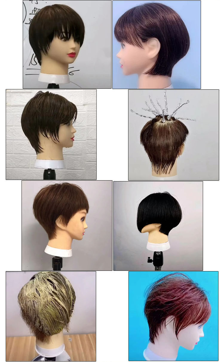 头模真发练习头 美发头模全真发公仔头假人头理发店学徒练习裁剪头模