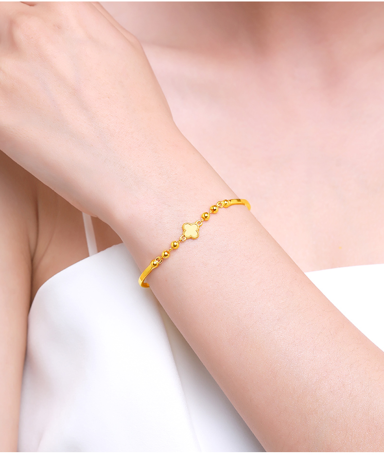 黄金手链女足金结婚999足金手镯情人节送女朋友生日礼物 足金手链