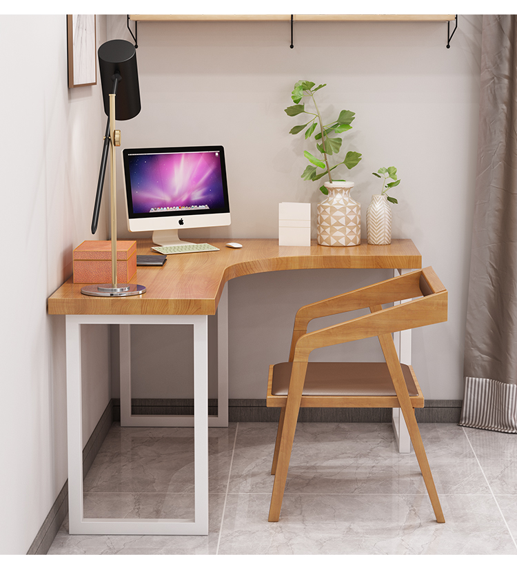 实木转角书桌用办公电脑桌简约l型拐角台式双向工作台墙角 180*120*75