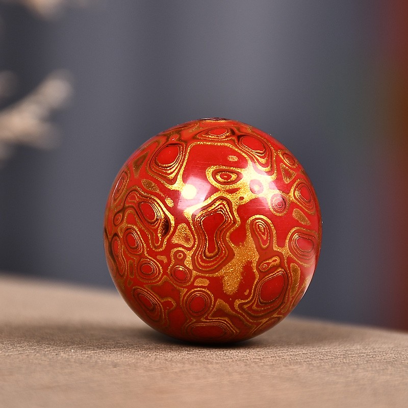 螺钿大漆珠手串2mm贝壳手链佛珠单散珠女士饰品犀皮漆器首饰单颗蓝金