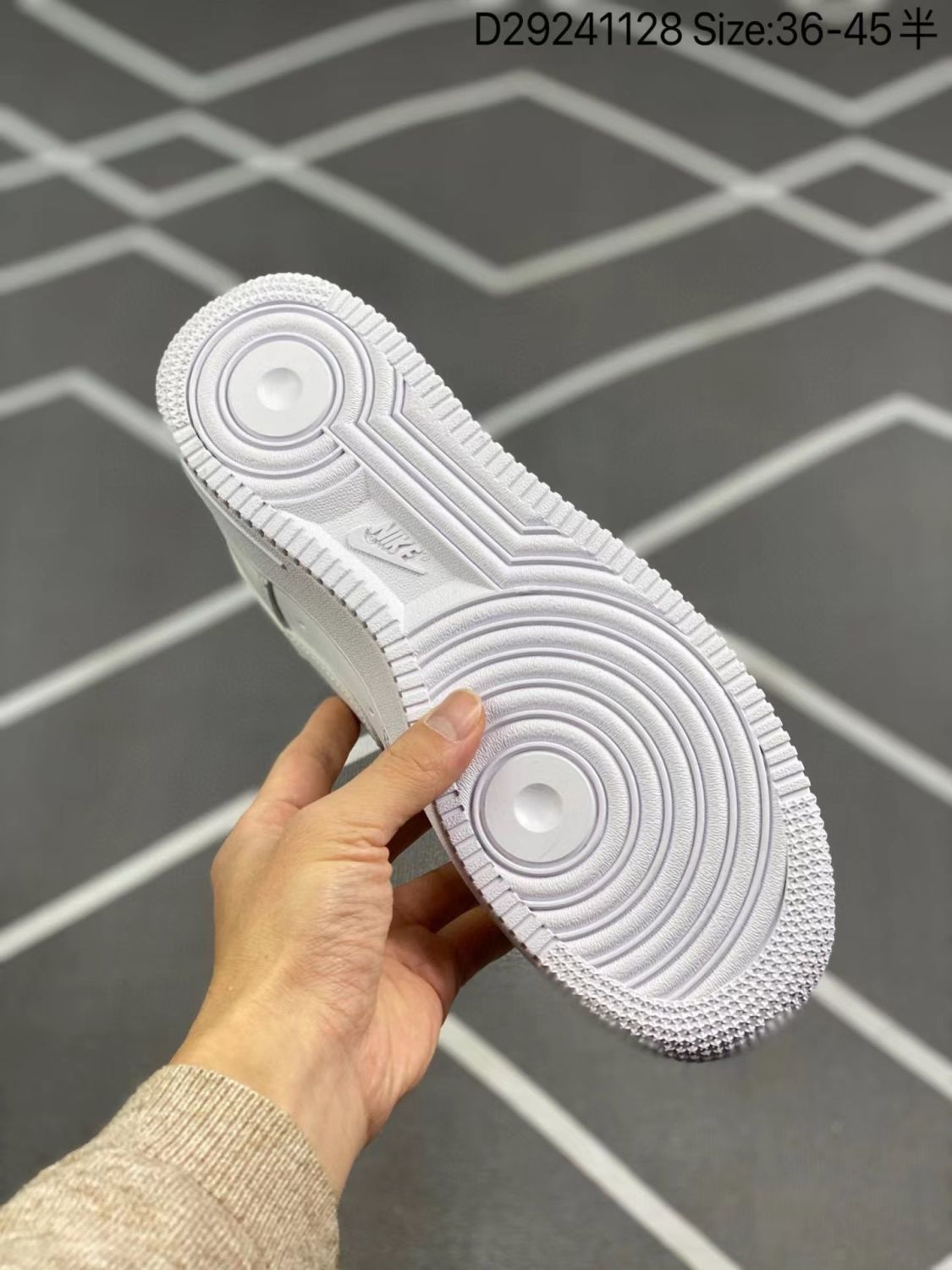 纯原空军一号af1青花瓷缝线气垫低帮男女板鞋情侣运动鞋小白鞋 中帮