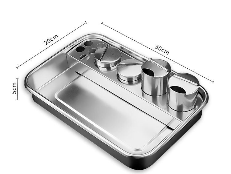 助鑫(zhuxin)不锈钢医用治疗盘 防碘伏盘手术托盘 加厚换药盘 纹绣