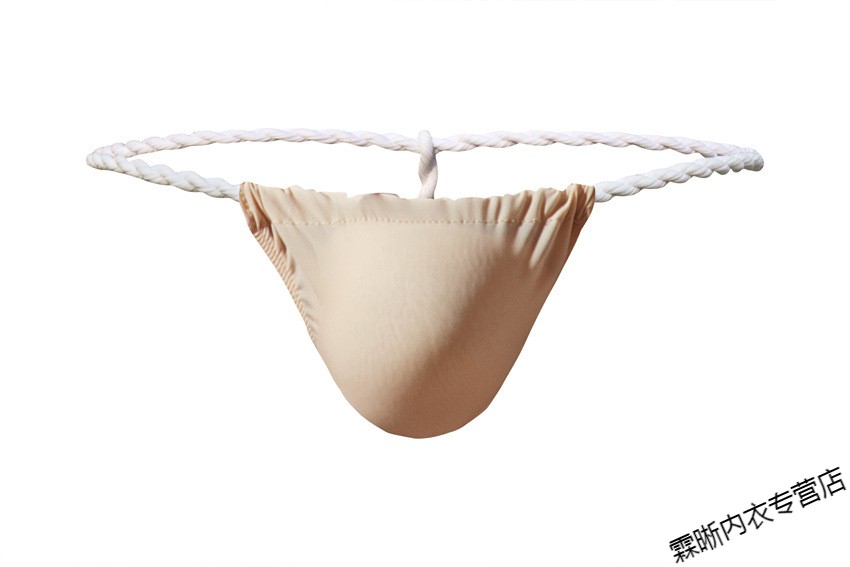 丁裤男全透明低腰男士性感t裤雷丝凉爽三角裤绑绳冰丝隐形透明内裤男