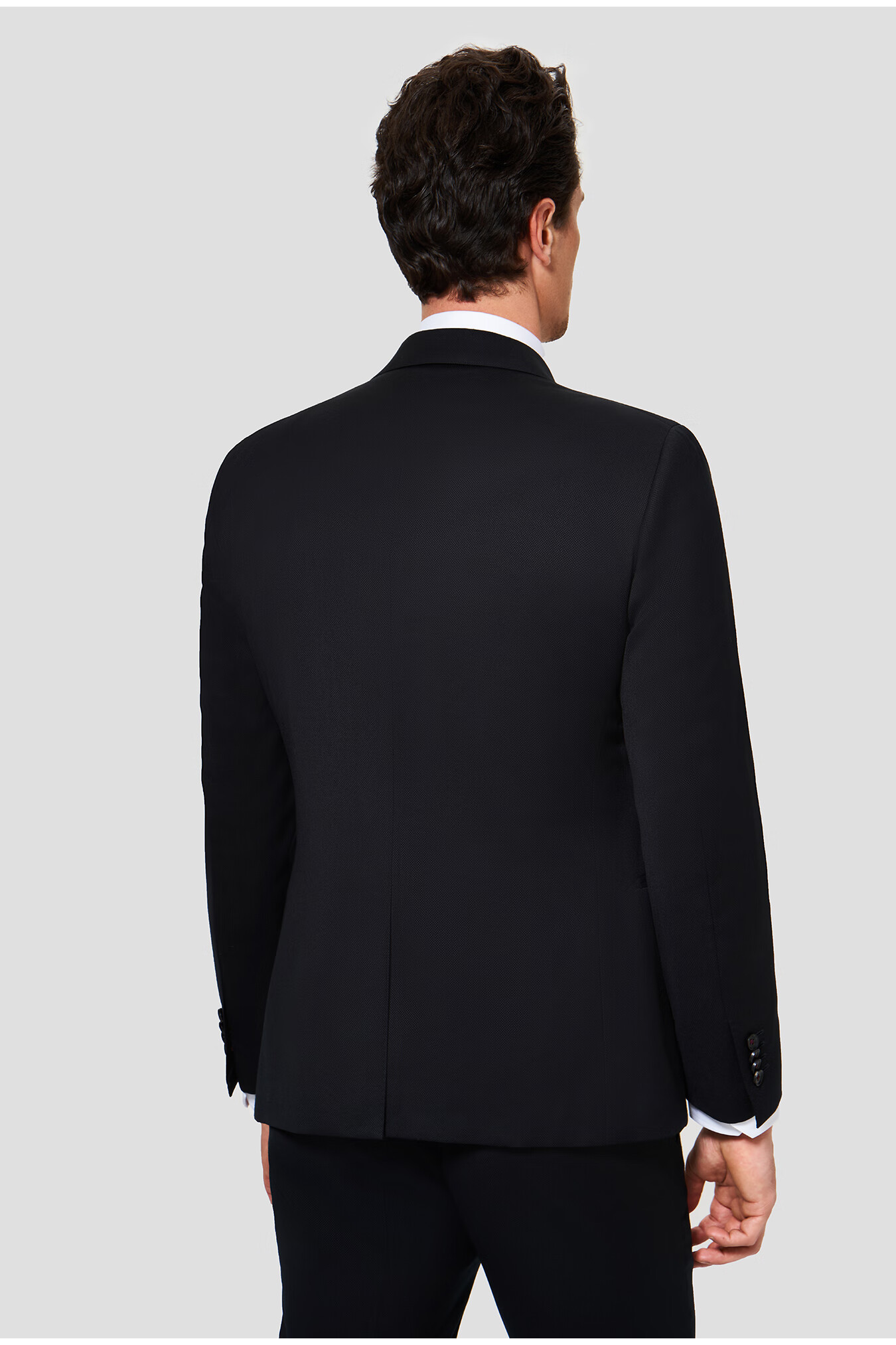 11超值预售】lampo蓝豹全季款男士套装西服上装黑色商务小格纹西服