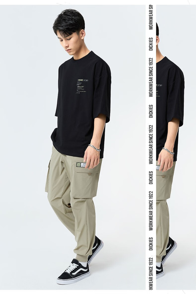 【商场同款】dickies短袖t恤 女22秋冬上衣短袖t恤011042 黑色 s