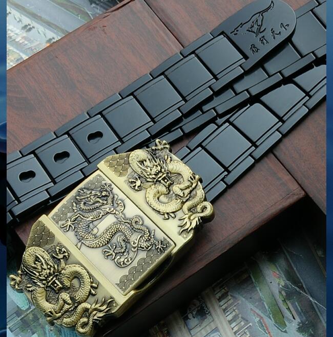 宝茄雷龙 重型金刚鞭全金属防身自卫不锈钢男士蛟龙头皮带户外装备