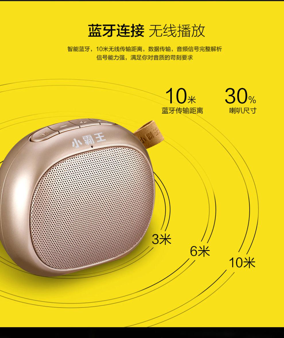 小霸王音响subor小霸王d55蓝牙音箱重低音炮可接电话户外迷你便携小