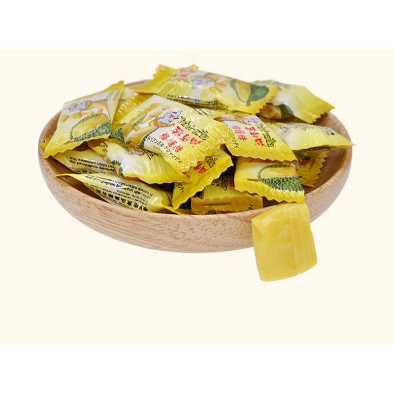 风味榴莲糖 泰好吃榴莲糖金枕头水果软糖 食 168克*2小袋【图片 价格