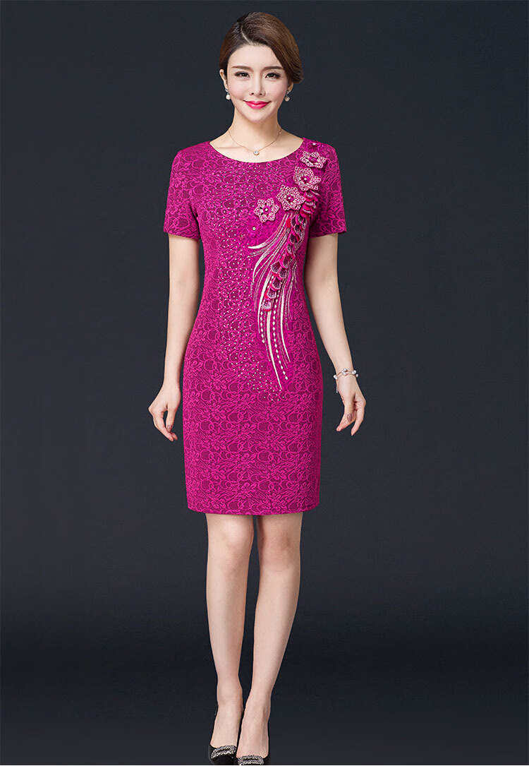 婆婆装婚礼服春秋中年大码气质连衣裙结婚礼服妈妈装旗袍裙喜婆婆婚宴