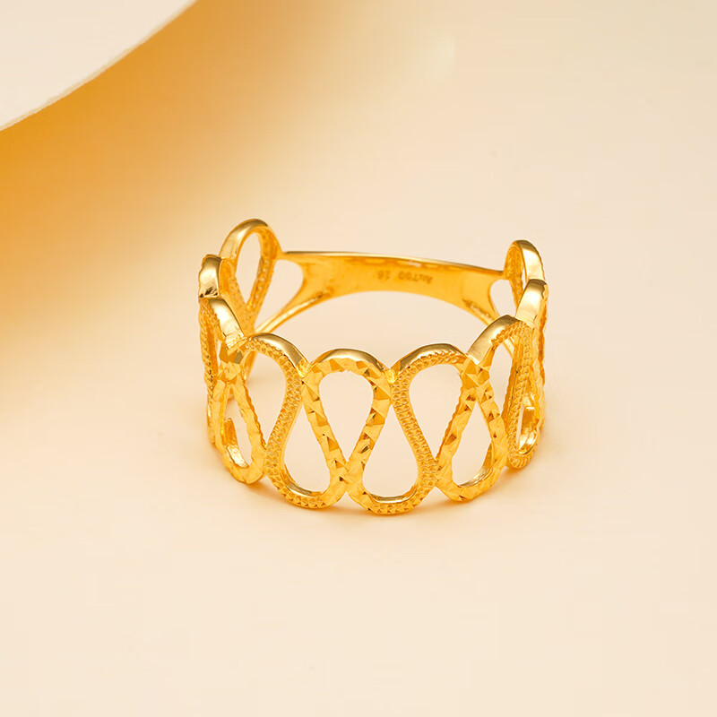 施华洛世奇锆金素金戒指气质设计感18金艺术潮流时尚个性女戒七夕情人