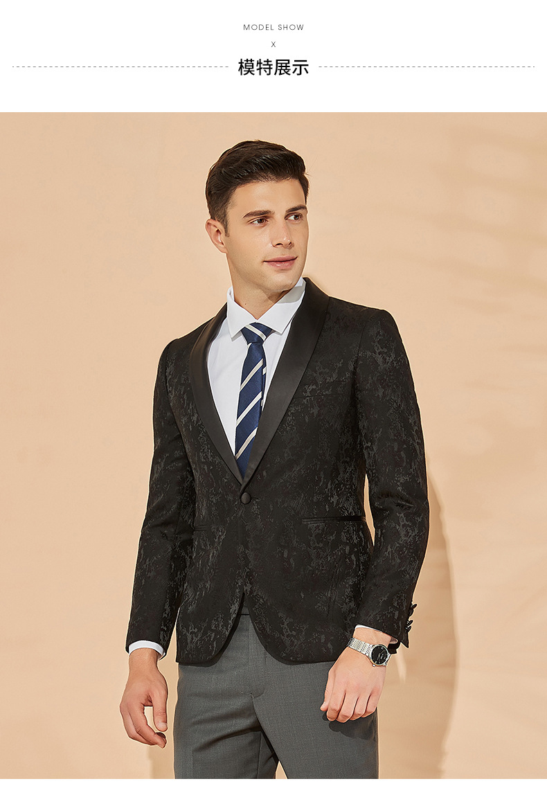 男士西服时尚韩版潮流单西宴会婚礼礼服主持人活动帅气西装男 1952