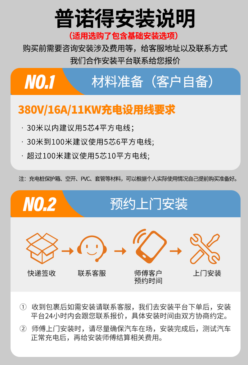 普诺得新能源汽车充电桩380v三相电11kw电动车充电器充电枪 380v交流