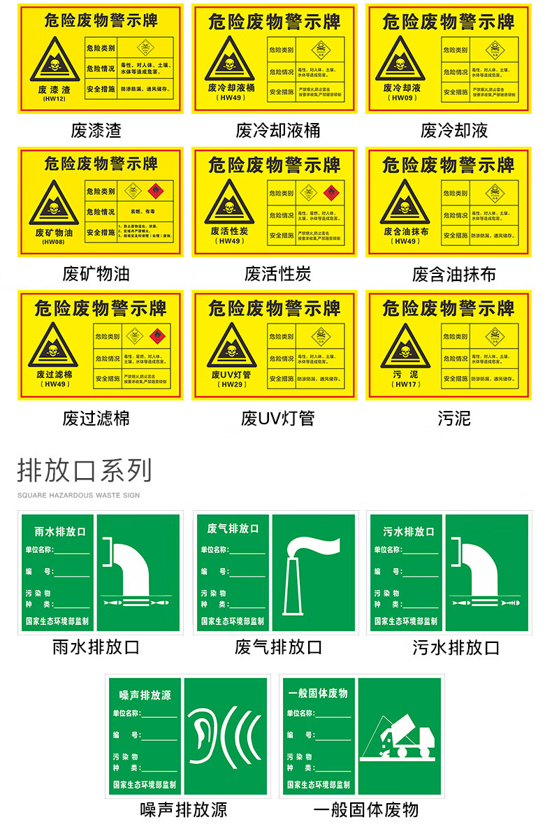 固体废物标识牌尺寸图片