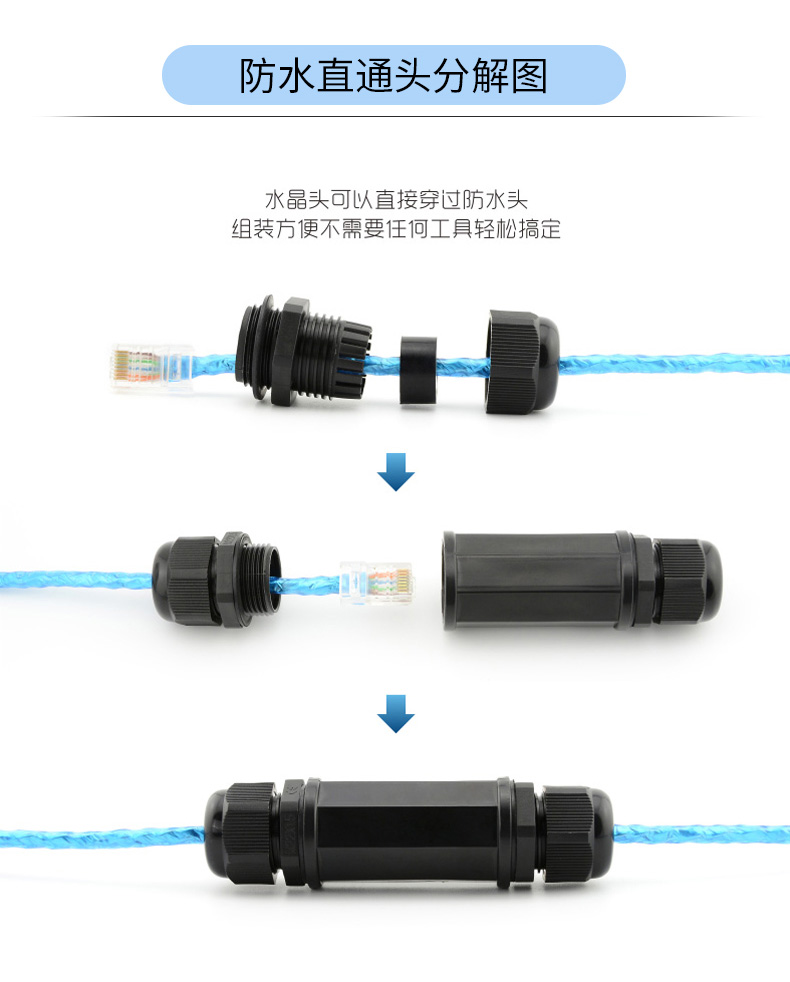 沃金泰 Wojintai Rj45网线连接器对接头网络双通头5类6类7类网络线延长器网络直通头超值款深蓝 图片价格品牌报价 京东