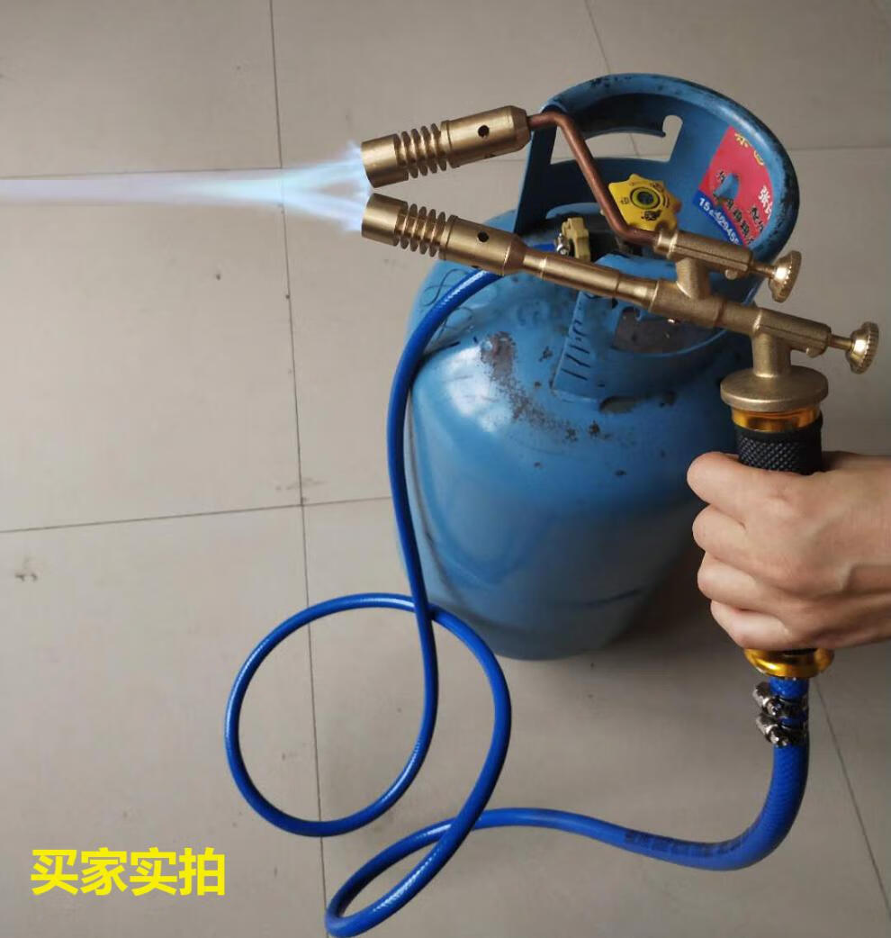 焊枪 液化气焊枪冰箱空调维修铜管专用无氧焊炬双头高温煤气焊接工具