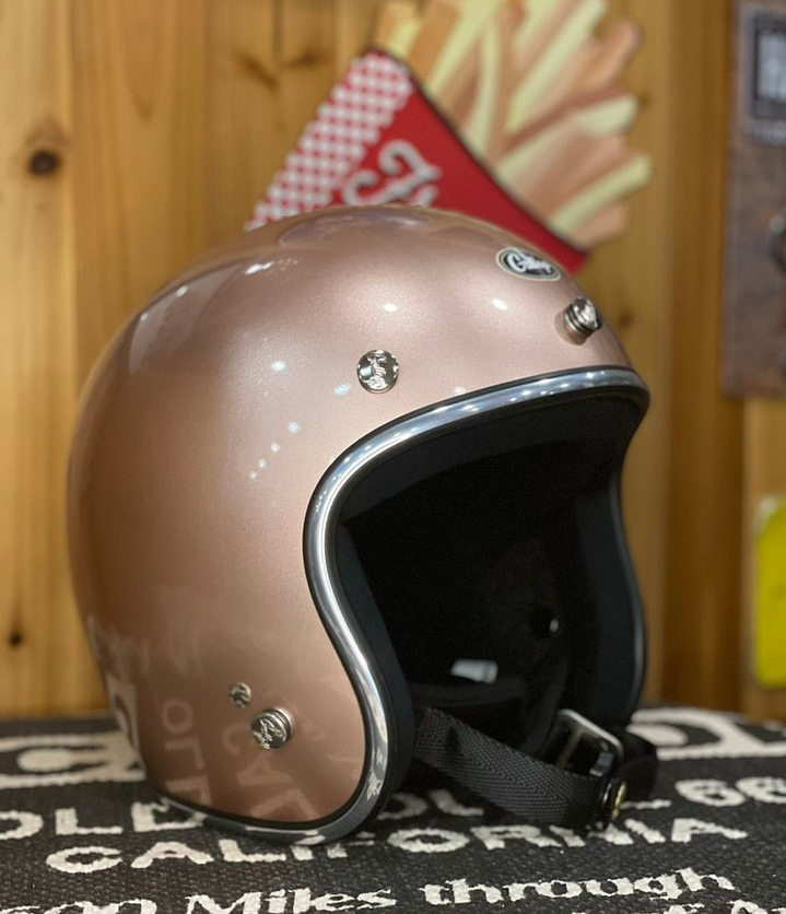 台湾gallop复古vespa姜戈半盔踏板电动摩托车头盔机车34半盔男女金