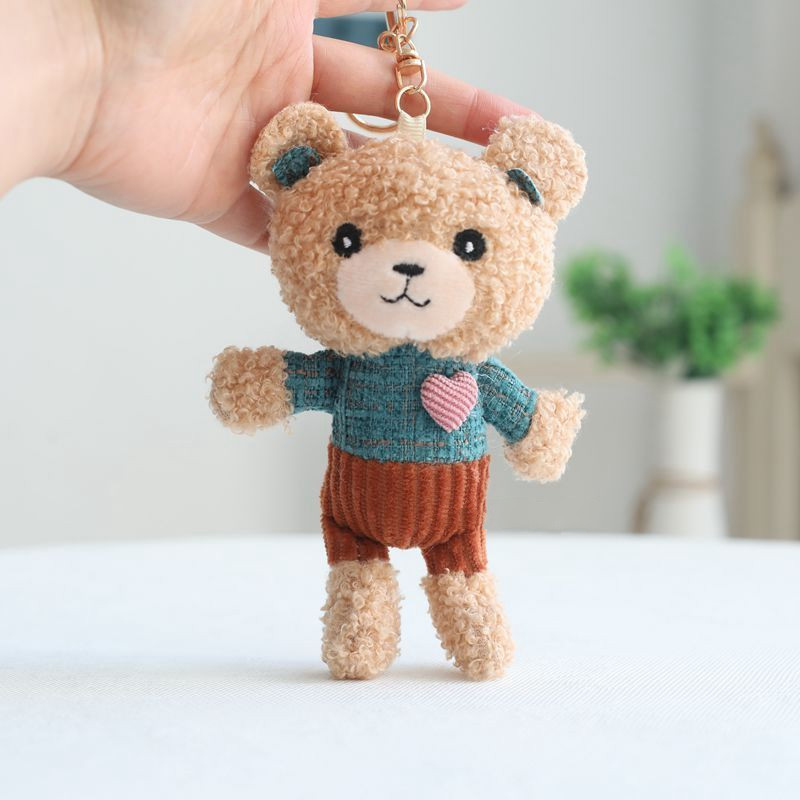 泰迪熊毛绒/布艺可爱卡通呆萌小泰迪熊挂件钥匙扣书包背包挂饰ins萌物