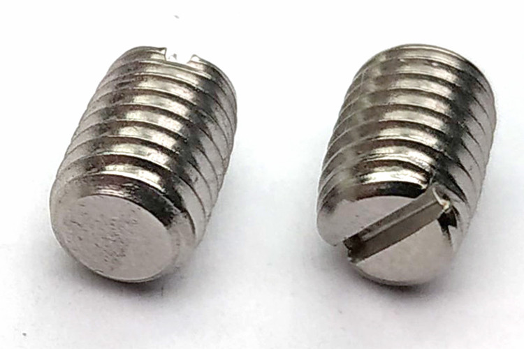 304不锈钢开槽紧定螺钉一字平端机米止付无头顶丝m2m3m4m5m6m8m10 m5*
