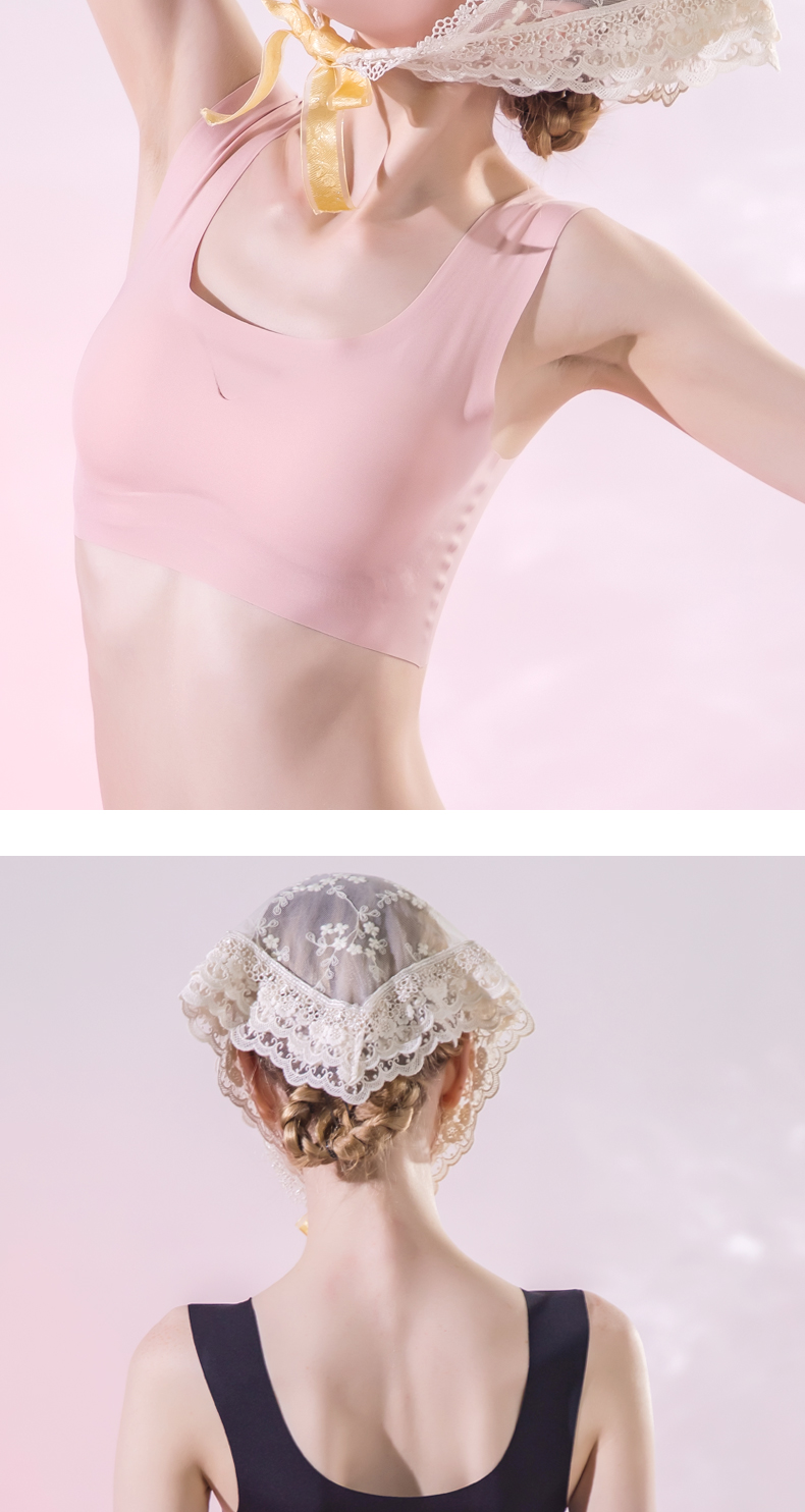 少女无痕内衣无钢圈运动背心青少年发育期初中学生高中薄款文胸小