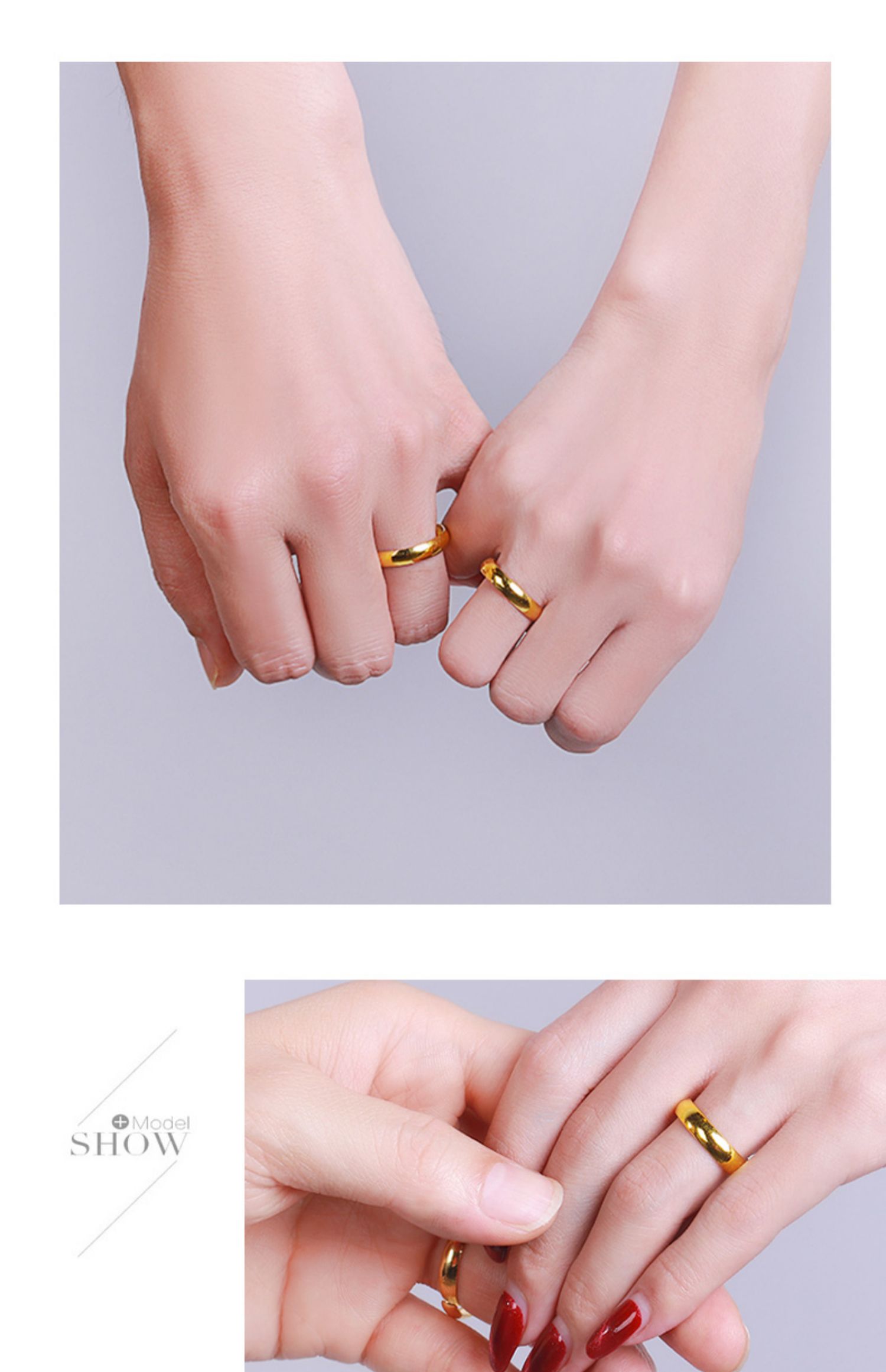 佰翎翡镇声珠宝黄金戒指男足金999金戒指情侣对戒素圈女指环订婚礼