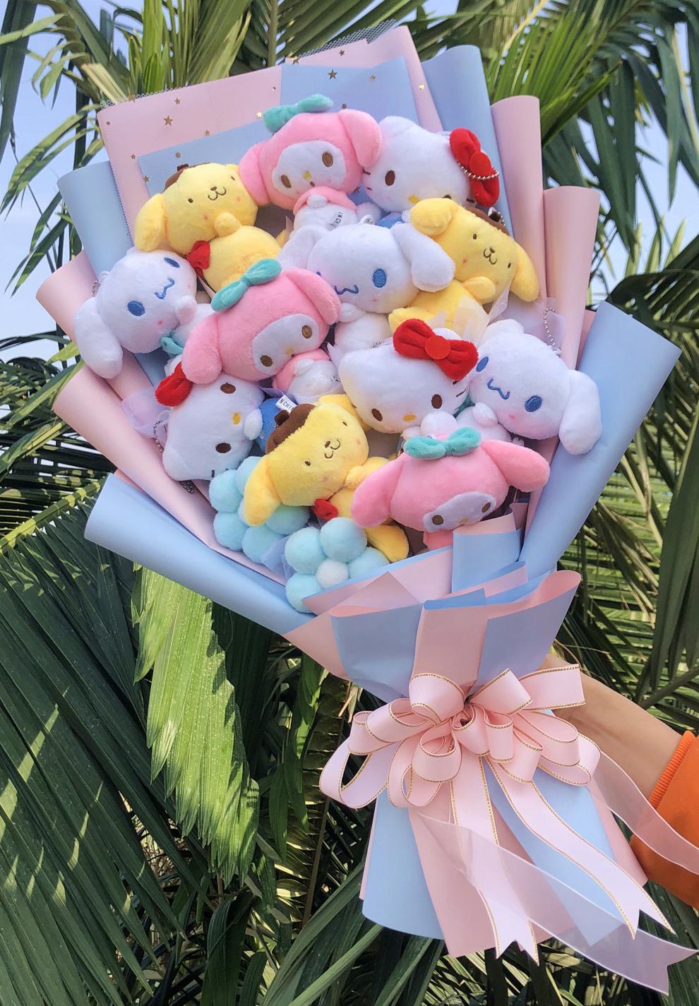 毛绒玩具公仔花束美乐蒂布丁狗库洛米玉桂狗布娃娃玩偶毕业情人节生日