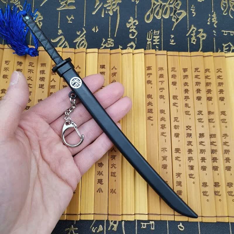 刺客玩具魔刀千刃阿柒剪刀令牌男孩动漫模型金属摆件鞘剑 阿柒令牌