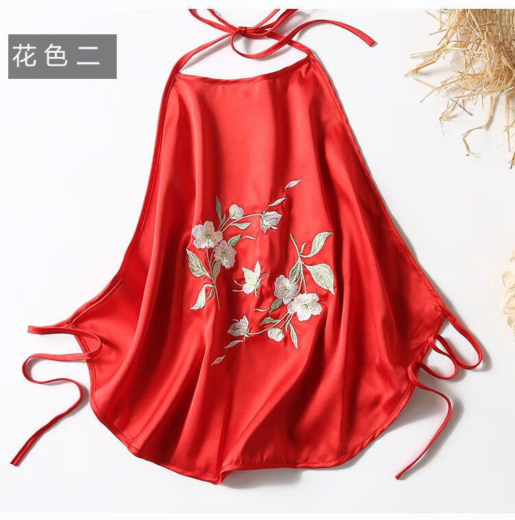 肚兜 成人女士性感肚兜古风绣花背心 红色套装一 均码 建议大穿到140