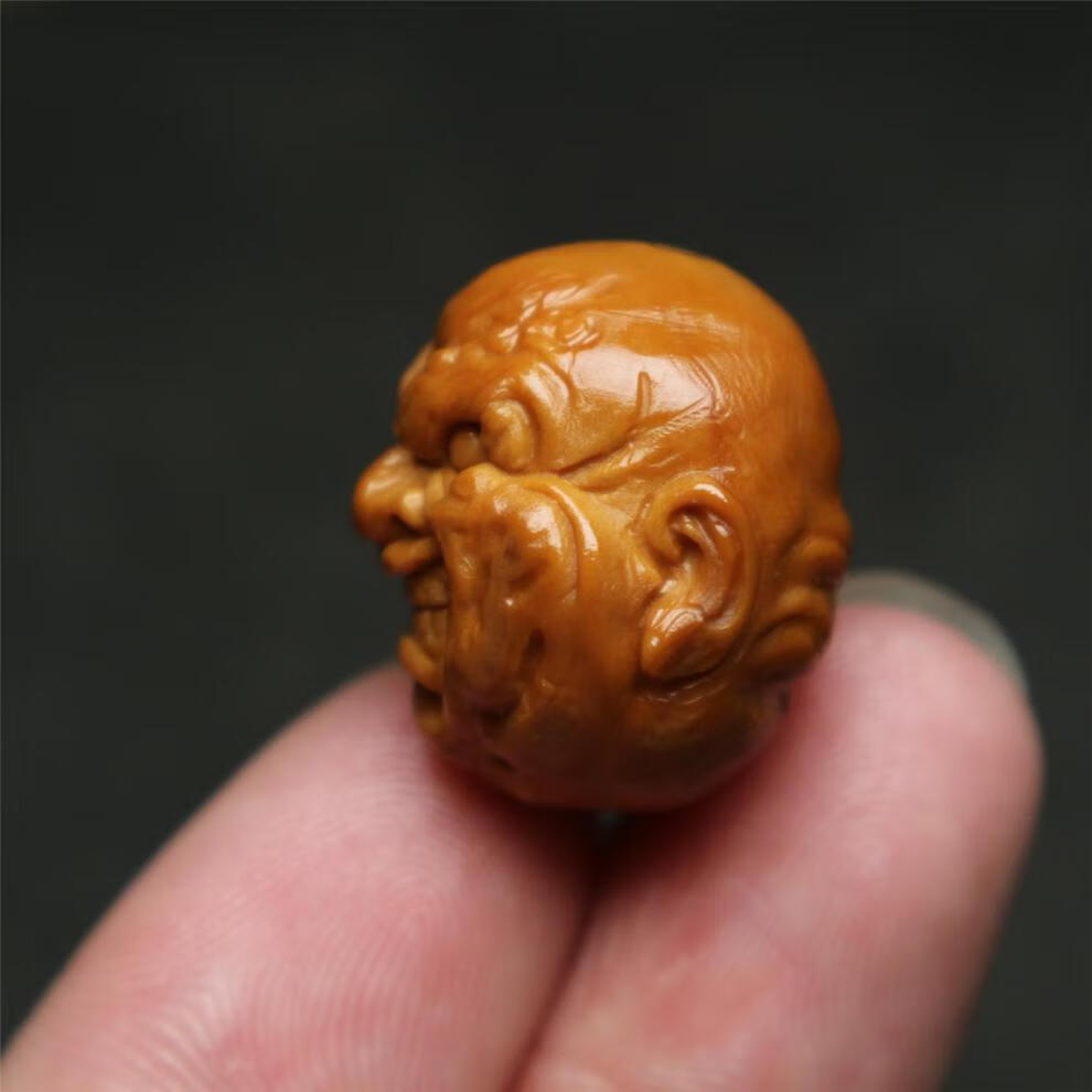 巴翼鸟 耀天文玩苏工橄榄核单籽恶僧背云顶珠腰珠十八罗汉佛头吊坠